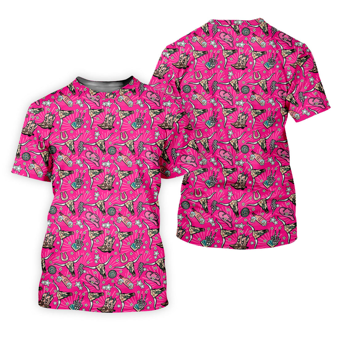 Pink Western Cowgirl Pattern Golf Polo Shirt, Ladies Golf Shirt, Hawaiian Golf Shirt