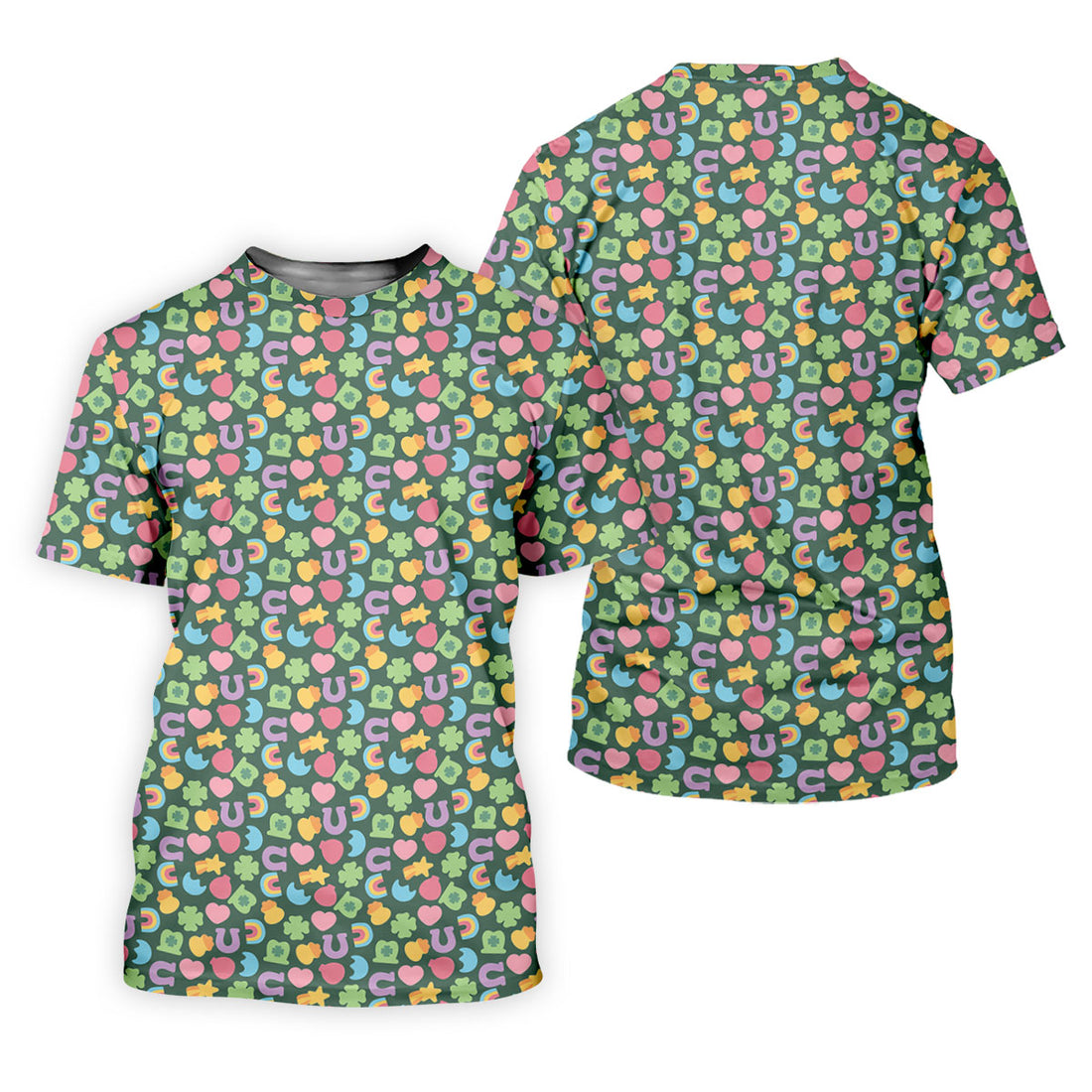 St Patrick's Day Lucky Charms Green Golf Shirt, Cute Golf Outfit, Polo ShirtFor Men, Golf Shirts For Men