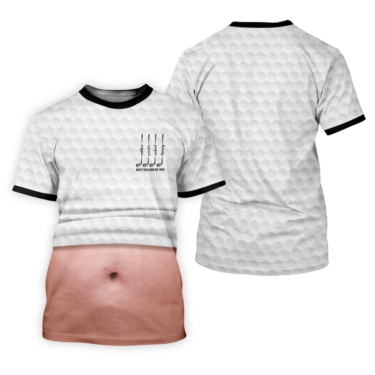 Best Dad Bod By Par White Men's Funny Golf Polo Shirtr's Day Golf Shirt, Golf Gift For Dad