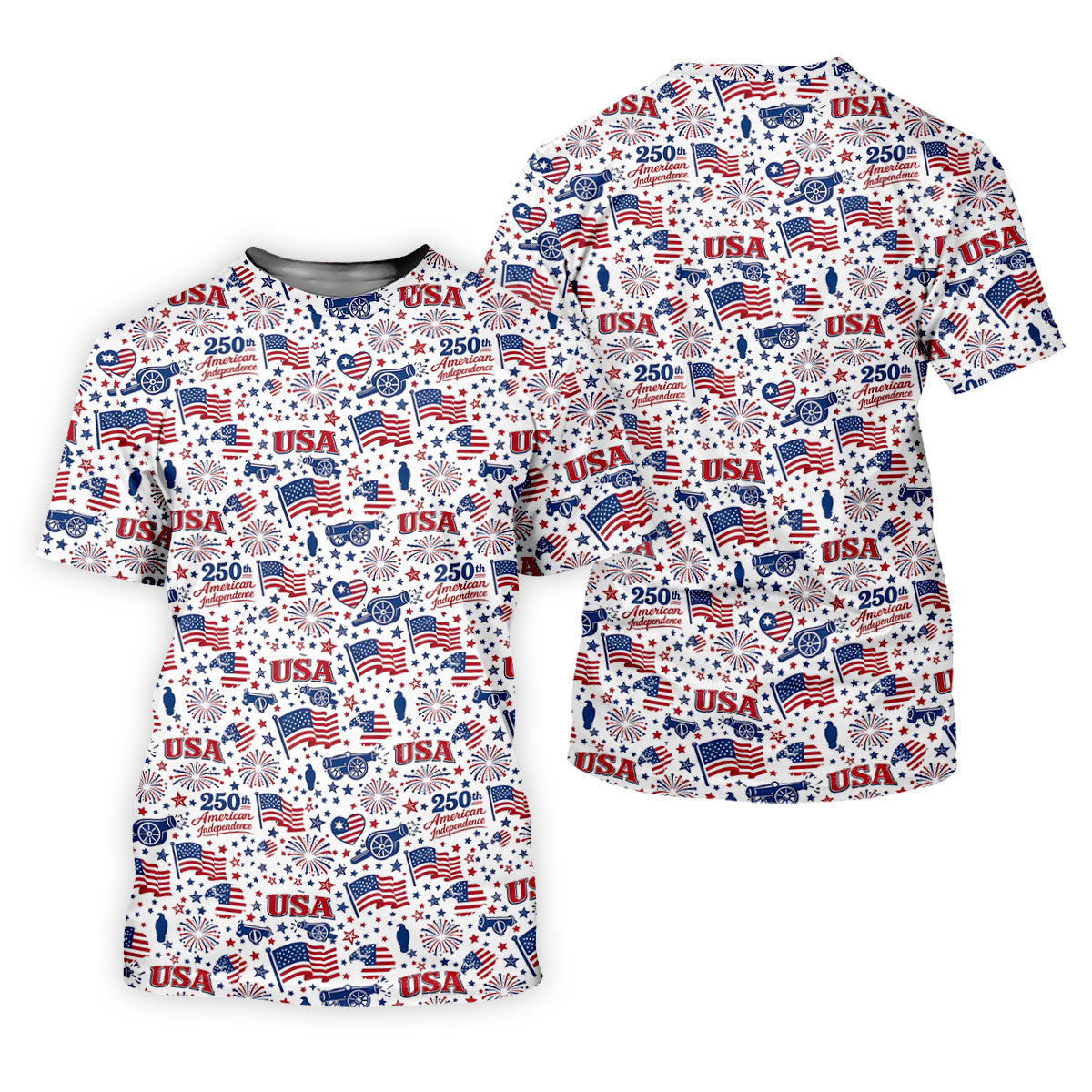 250th American Independence Red White Blue Ladies Golf Tops, Patriotic 4th Of July Golf Shirt For Women
