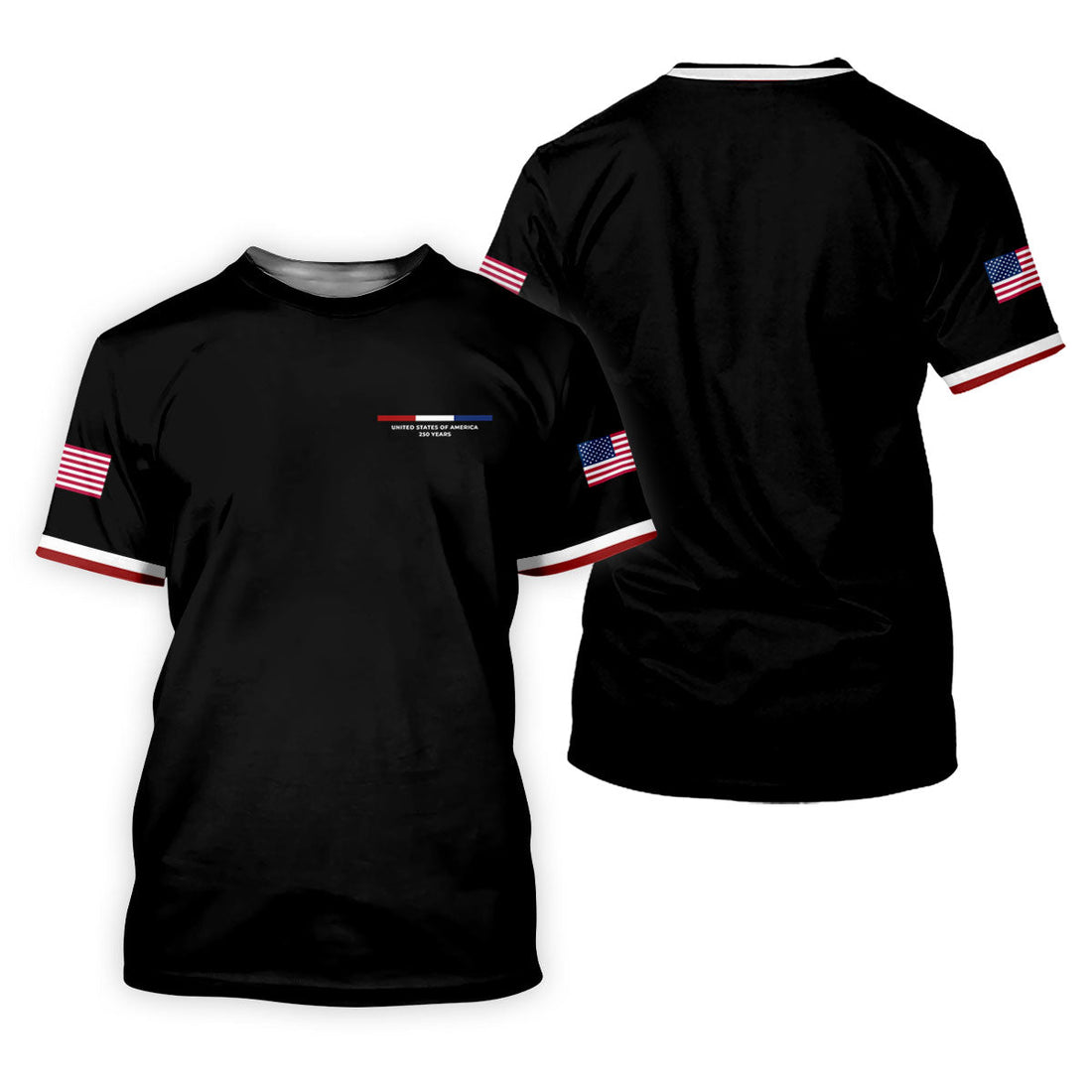 United States Of America 250 Years Black Golf Shirt, Patriotic Golf Shirt, Golf Shirts For Men