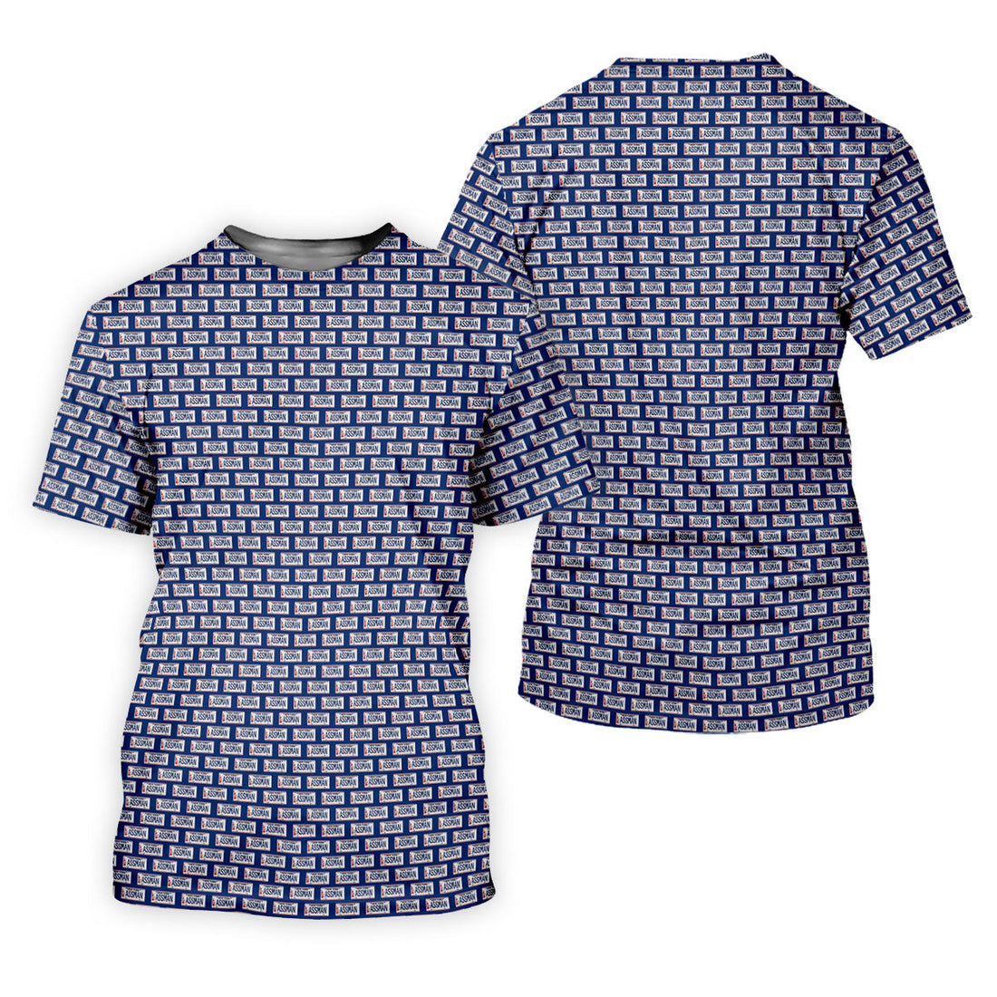 Blue New York Assman Pattern Polo Shirt, Mens Golf Polo, Hawaiian Golf Shirt, Golf Apparel For Men