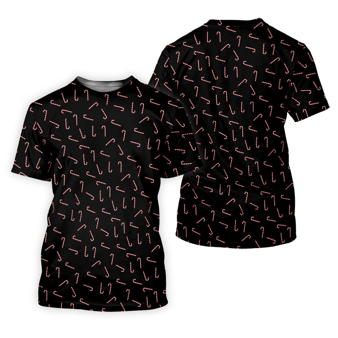 Christmas Candy Cane Golf Tops For Men, Christmas Golf Shirt, Black Golf Polo ShirtGolf Gift For Men