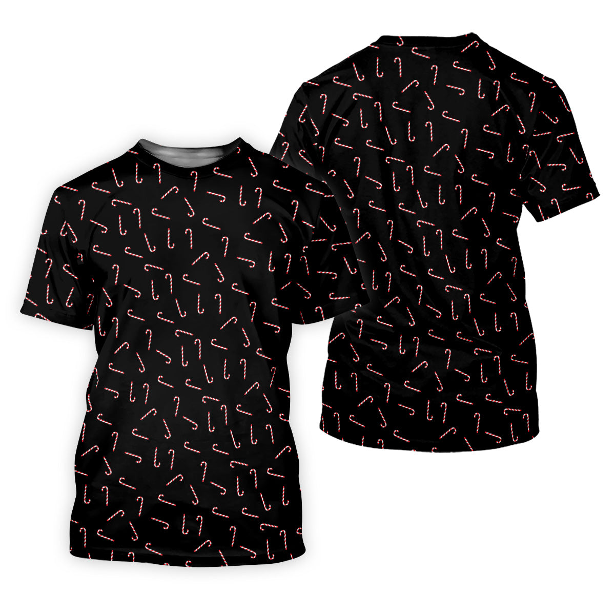 Christmas Candy Cane Golf Tops For Men, Christmas Golf Shirt, Black Golf Polo ShirtGolf Gift For Men