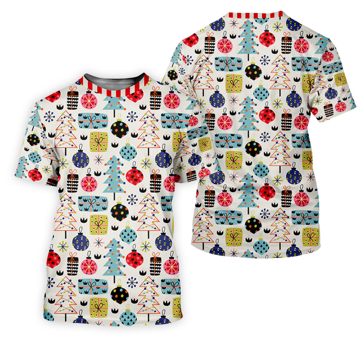 Colorful Christmas Men's Golf Polo Shirtristmas Golf Shirt, Cute Golf Outfit, Golf Gift For Men
