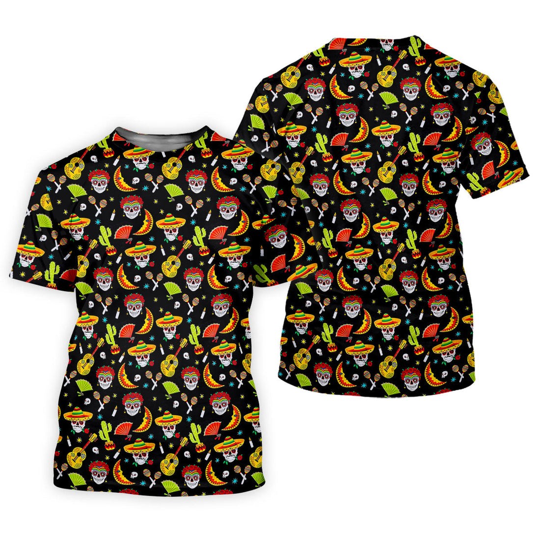 Day Of The Dead Mexican Symbols Cinco De Mayo Celebration Fiesta Themed Golf Shirts For Men
