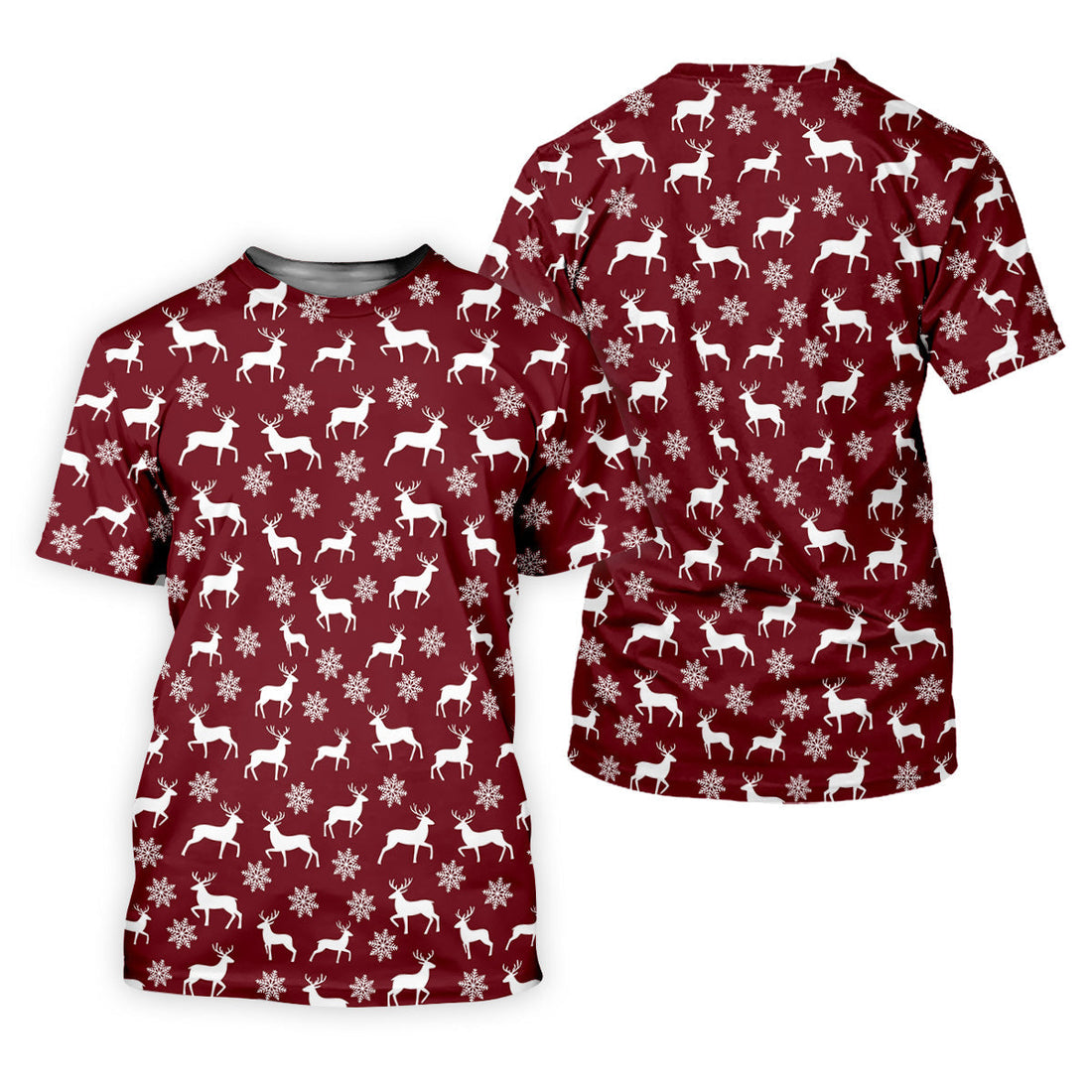 Reindeer Christmas Maroon Golf Shirt, Christmas Golf Shirt, Polo ShirtFor Men, Golf Shirts For Men