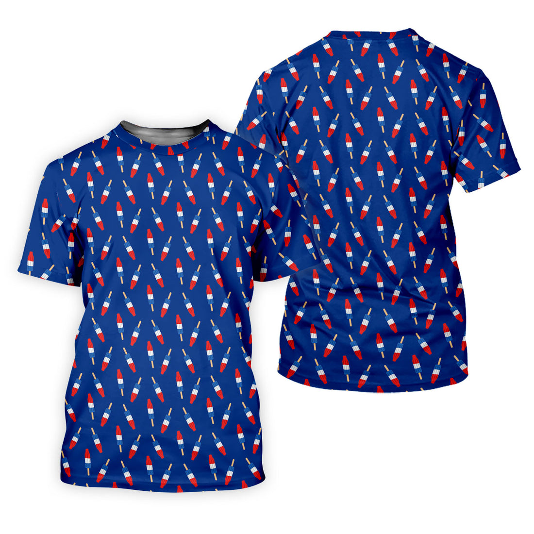 Red White Blue Patriotic Popsicles 4th Of July Golf Shirt, 250th Anniversary Golf Shirts For Men