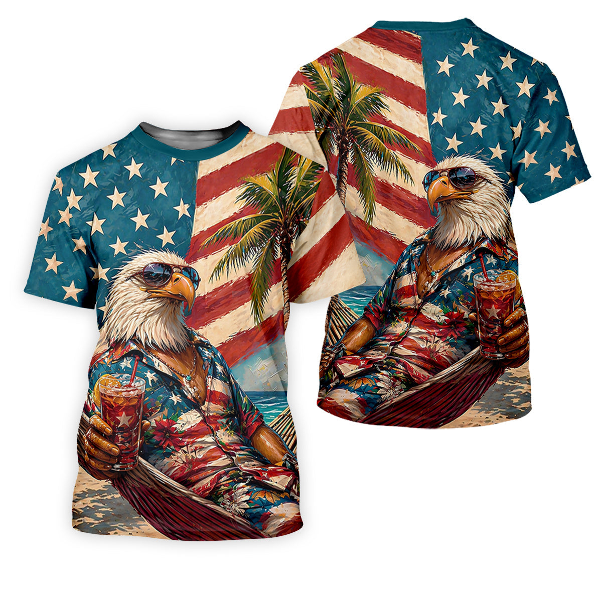 Cool Bald Eagle 250 Years American Flag Golf Shirt, Patriotic 4th Of July Golf Shirt For Women