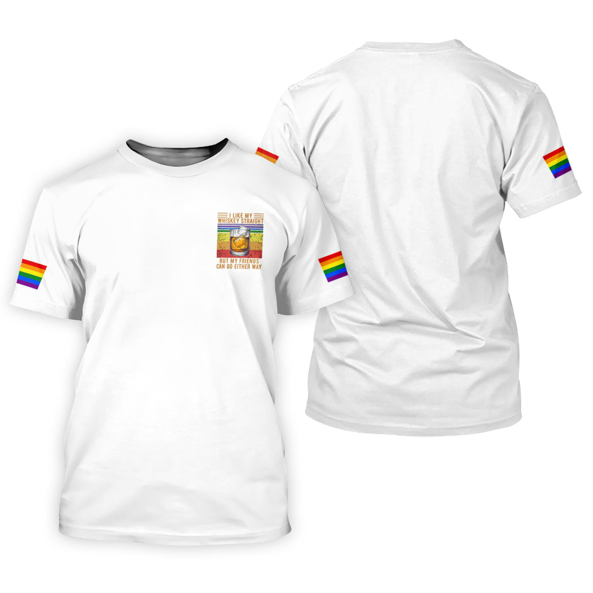 I Like My Whiskey Straight LGBT Pride Month Men's Funny Golf Shirts, LGBT Support Pride Shirt