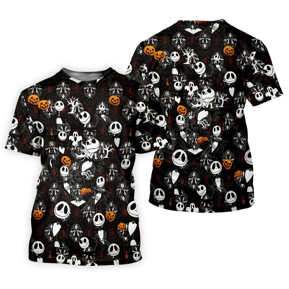 Halloween Pumpkin Skeleton Pattern Golf Polo Shirt, Golf Shirts For Women, Ladies Golf Tops