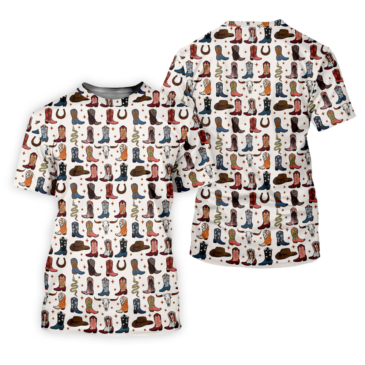 Western Cowboy Boots Horseshoes Pattern Retro Golf Shirt, Polo Shirt Men, Golf Shirts For Men