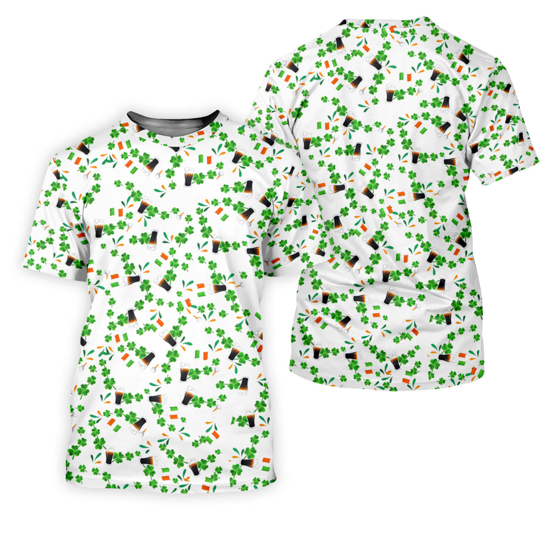 Dark Stout Beer St Patrick's Day Shamrocks White Golf Shirt, Women's Golf Tops, Ladies Golf Shirt