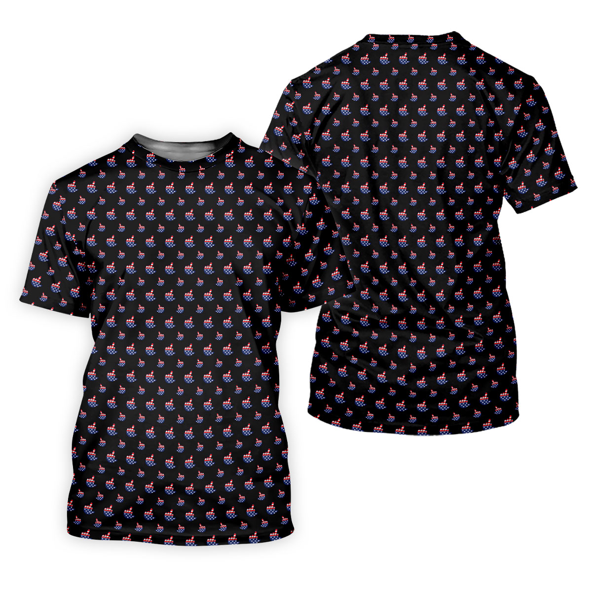 Funny Middle finger US Flag Pattern 250th Anniversary Black Golf Shirt, 4th Of July Women Golf Top