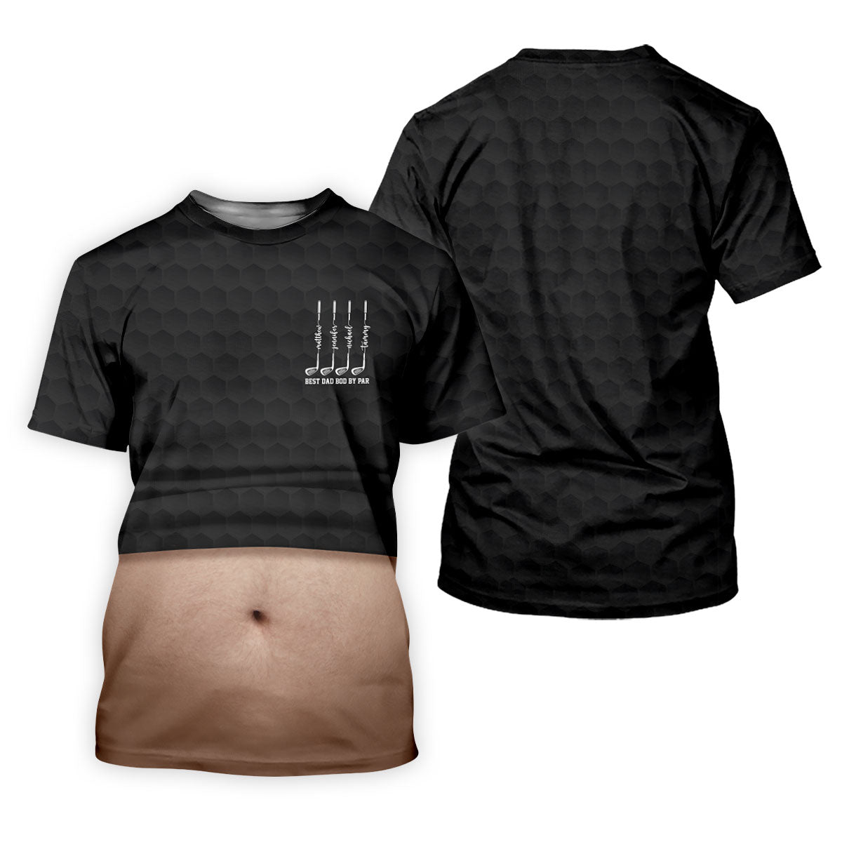 Best Dad Bod By Par Black Men's Funny Golf Polo Shirtr's Day Golf Shirt, Golf Gift For Dad