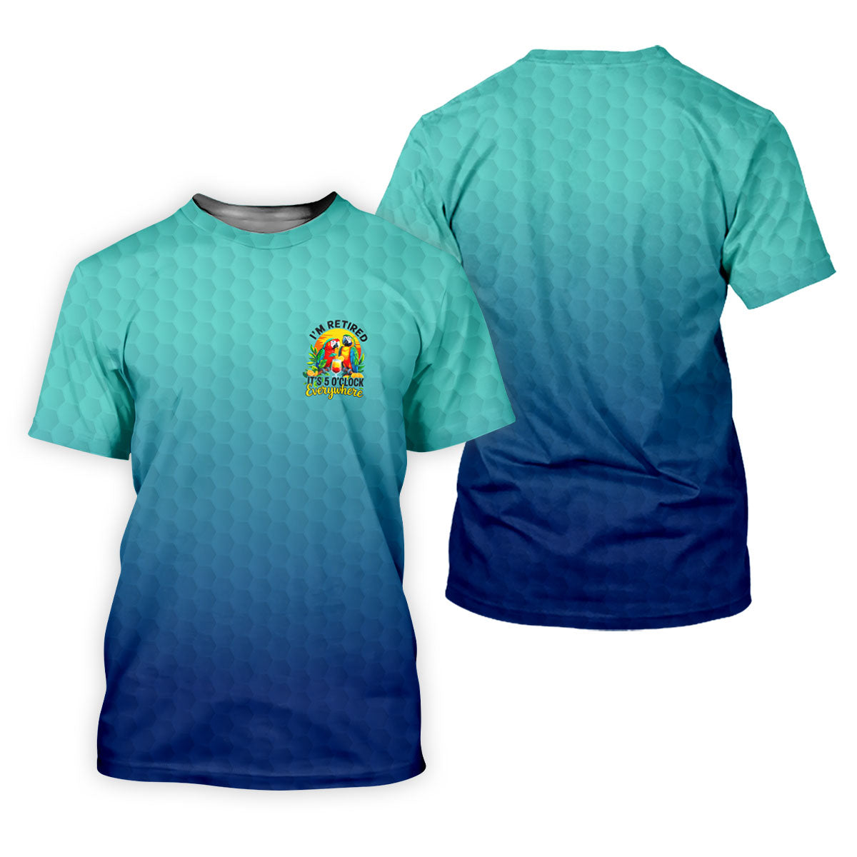 Blue Tropical Parrot Retirement Golf Polo Shirt, Golf Tops For Women, Ladies Golf Top