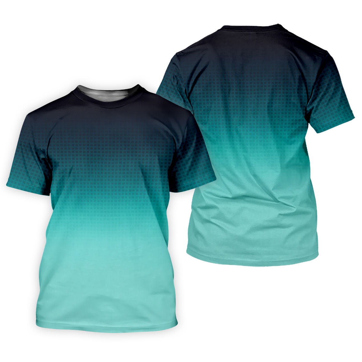 Turquoise Gradient Hawaiian Golf Shirt, Ladies Golf Tops, Golf Shirt For Women