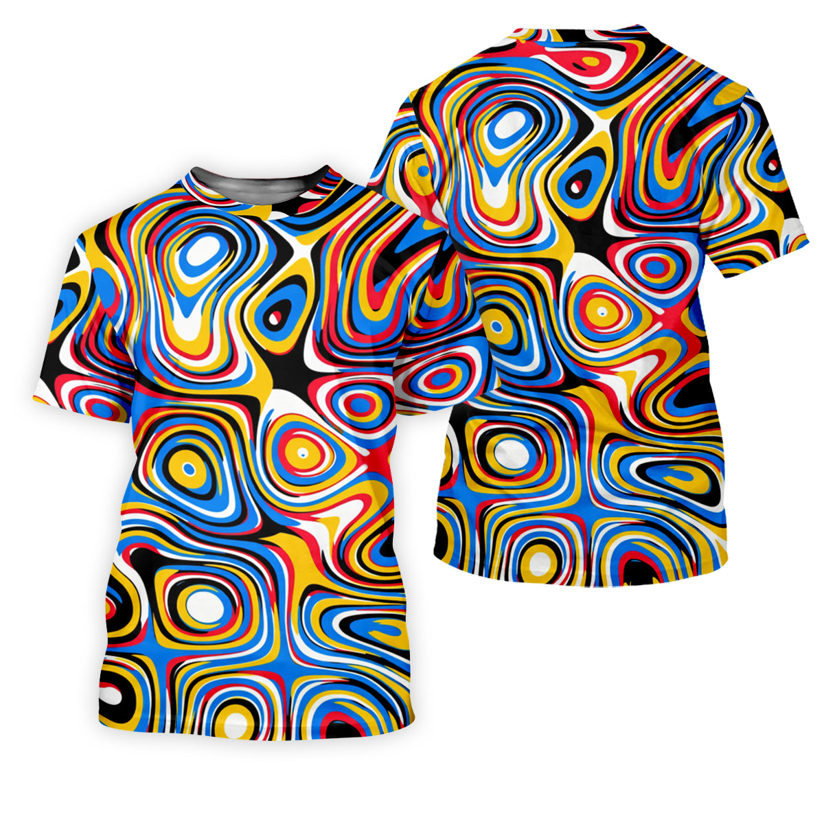 Blue And Yellow Fluid Art Cool Golf Shirt, Women's Golf Tops, Ladies Golf Shirts, Women's Polo Shirt