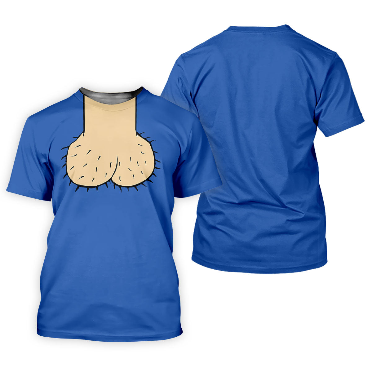 Blue Funny Dickhead Faux Chest Golf Shirt, Men's Polo Shirts, Polo Shirts For Men