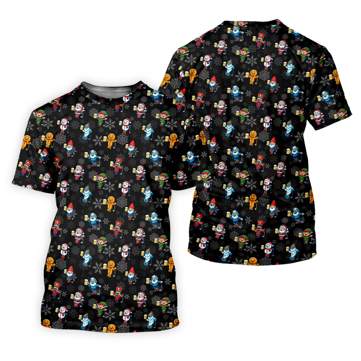 Classic Christmas Characters Black Golf Shirt, Christmas Golf Shirt, Fun Golf Shirts For Men, Polo Shirt Men