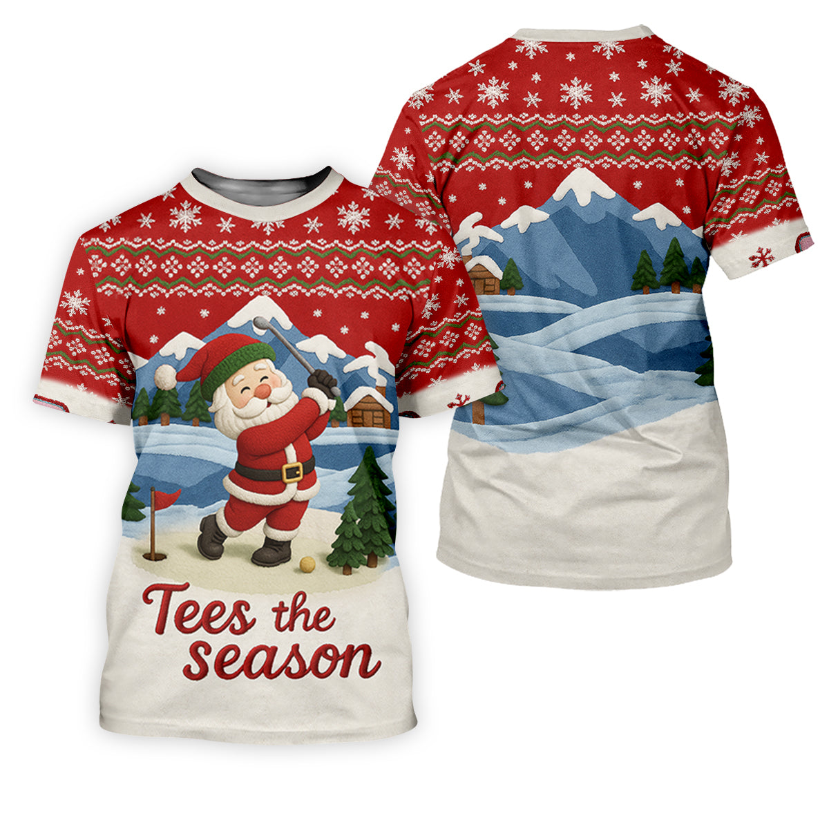 Santa Golfing Tees The Season Christmas Golf Shirt, Women's Golf Tops, Ladies Golf Shirts, Golf Gift For Ladies