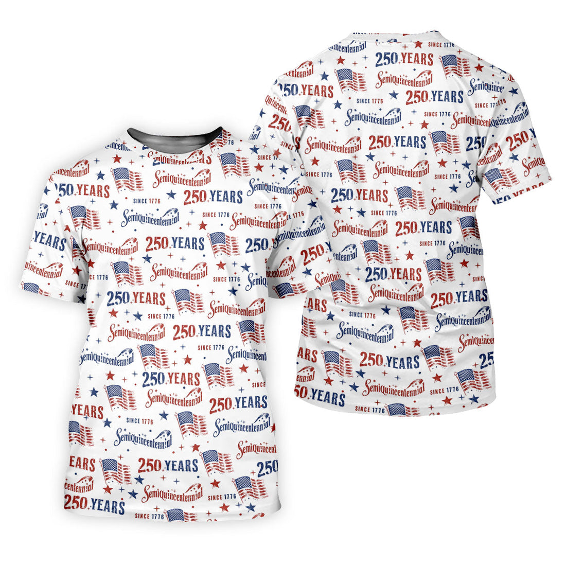 Semiquincentennial 250 Years Since 1776 Golf Tops For Men, 4th Of July Patriotic Golf Shirts For Men