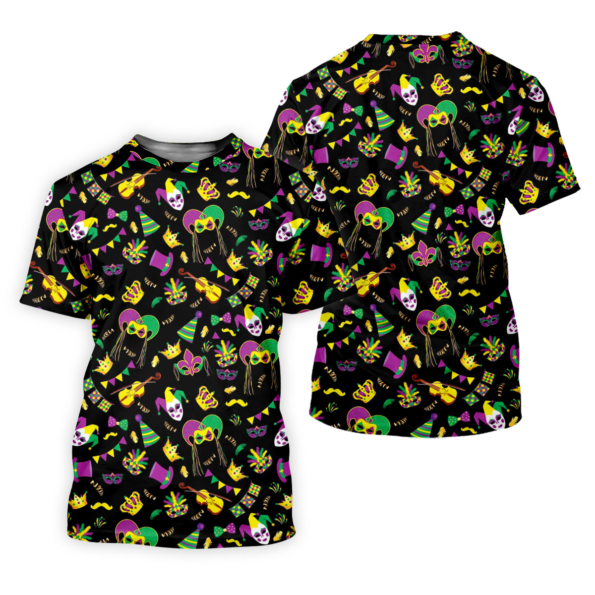 Festive Mask Purple Green Gold Mardi Gras Golf Shirt, Polo ShirtFor Men, Golf Shirts For Men
