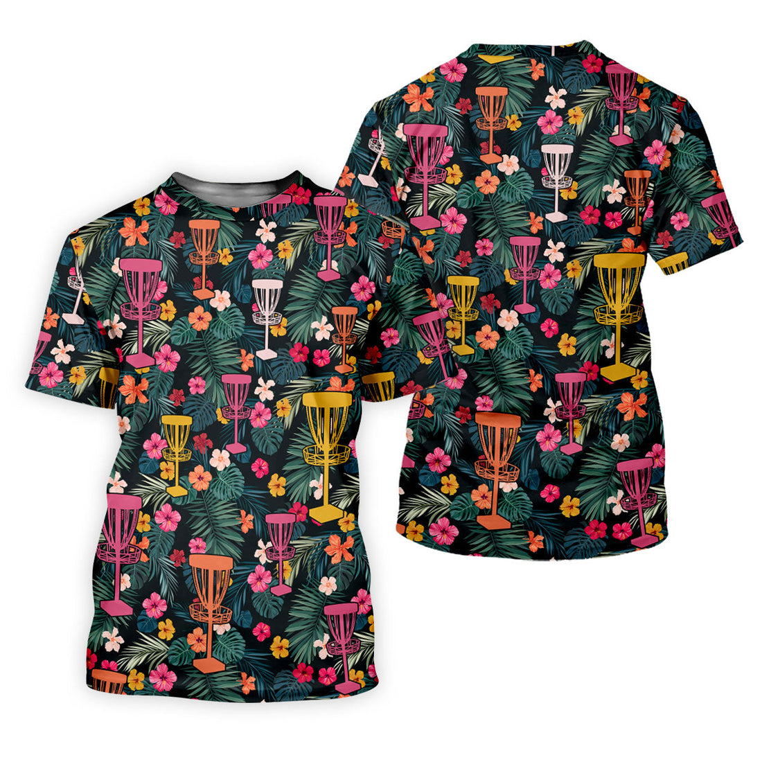 Dark Tropical Disc Golf Basket Polo Shirt, Women’s Golf Tops, Golf Polo For Women