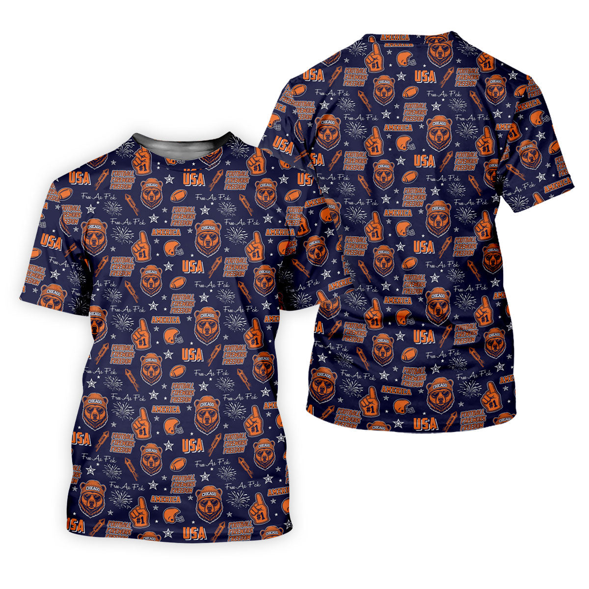 Cool Bear Beanie And Glasses Orange And Navy Blue Sport Polo, American Football League Gift Ideas For Football Fans