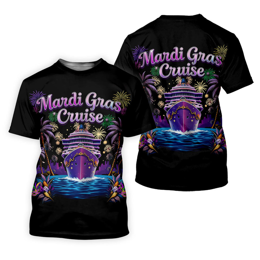 Mardi Gras Cruise Festive Theme Golf Tops For Men, Polo ShirtFor Men, Golf Shirts For Men