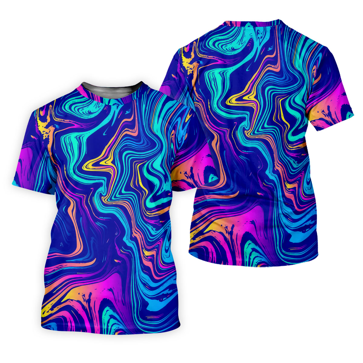 Vibrant Abstract Liquid Pattern Golf Shirt, Hawaiian Golf Shirt, Ladies Golf Tops, Performance Golf Shirt,