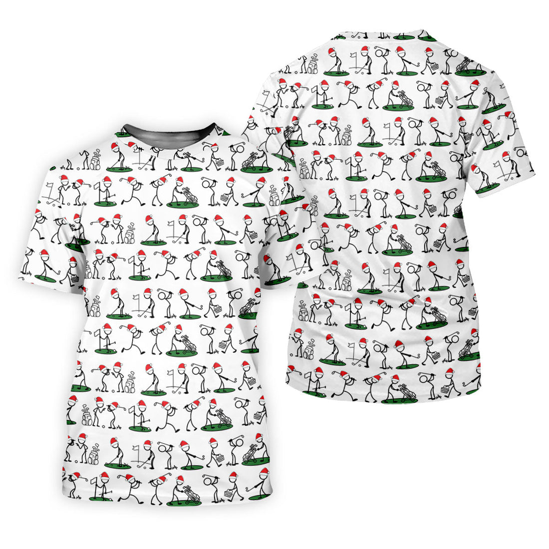 Funny Stickman Golf Pose Christmas Golf Shirt, Women's Golf Tops, Christmas Golf Gift