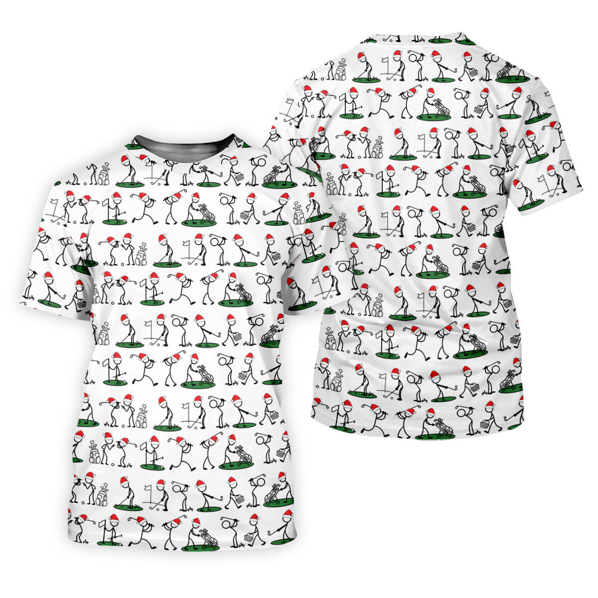 Funny Stickman Golf Pose Christmas Golf Shirt, Women's Golf Tops, Christmas Golf Gift