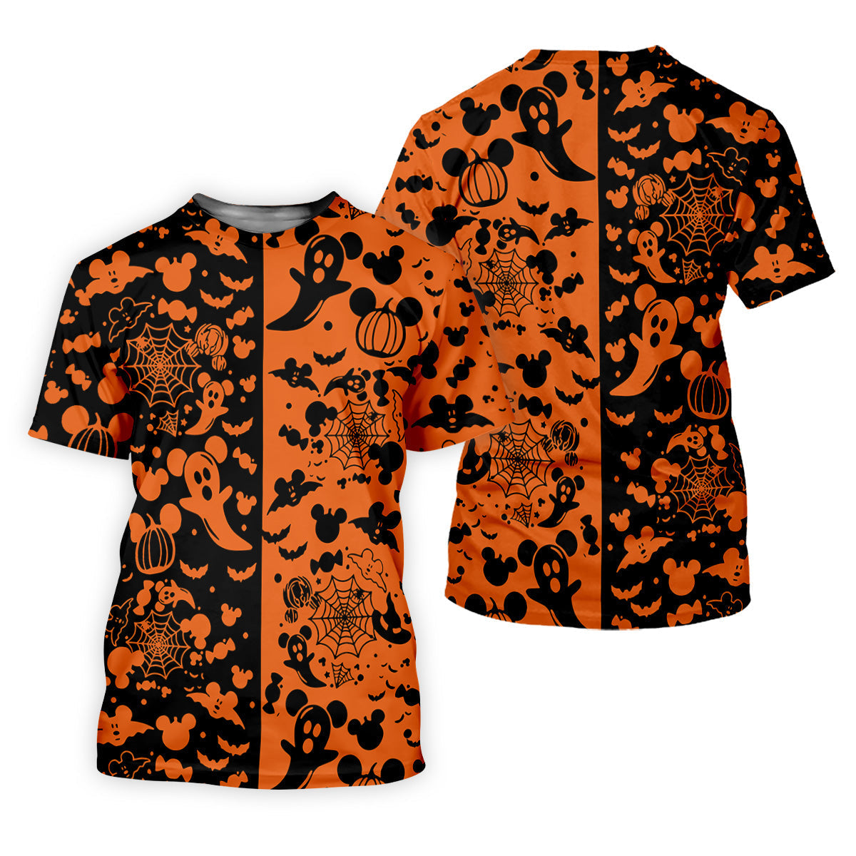 Cute Animated Ghost Black And Orange Halloween Golf Shirt, Fun Golf Shirts For Men, Polo ShirtFor Men