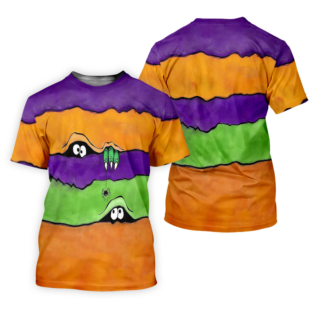 Funny Halloween Peeping Eyes Ladies Golf Polos, Women's Golf Tops, Halloween Golf Shirt