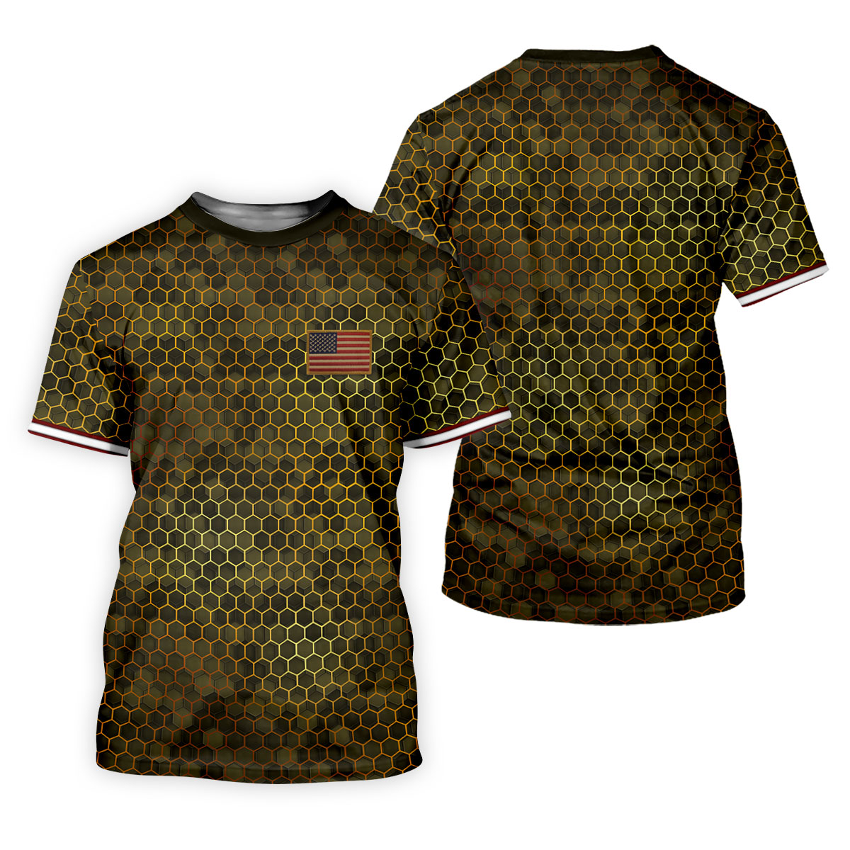 Hexagonal Camo Patriotic 4th Of July Golf Shirt, 250 Years Golf Shirt For Women
