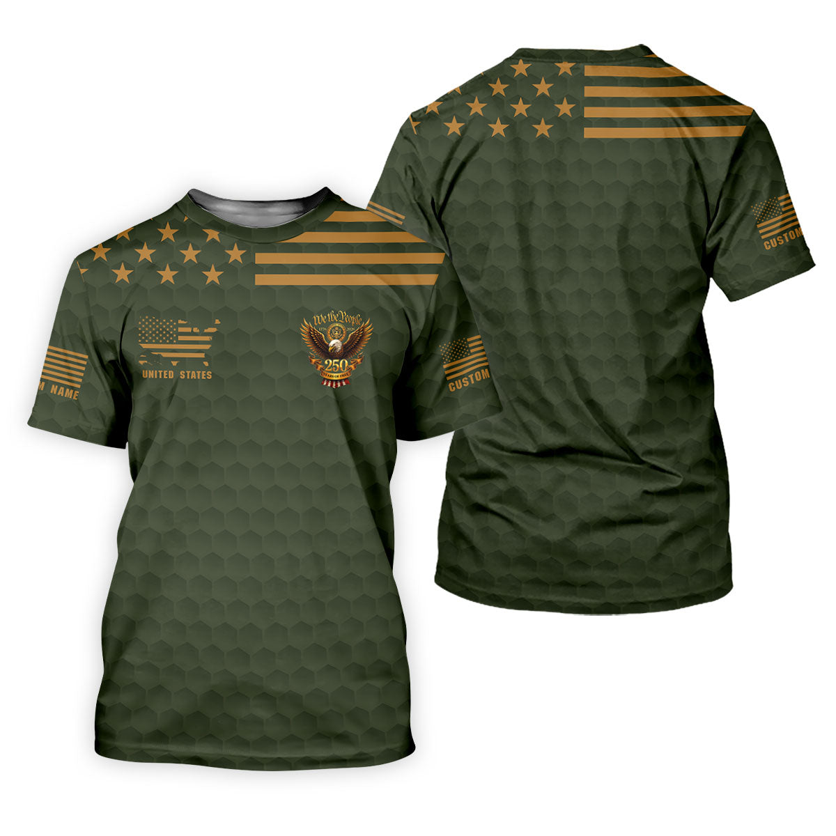 Army Veteran We The People 250 Years Of Free 4th Of July Golf Shirt, Golf Shirts For Men