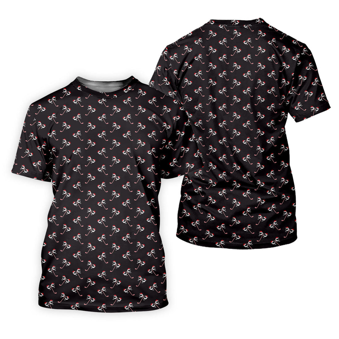 Funny Christmas Candy Cane Pattern Black Golf Shirt, Christmas Golf Shirt, Golf Gifts For Women