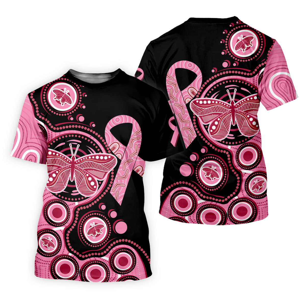 Breast Cancer Pink Butterfly Golf Tops For Men, Cancer Awareness Shirt, Polo ShirtFor Men