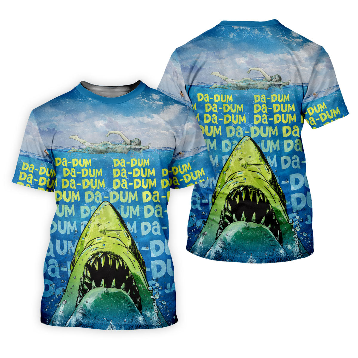 Funny Shark Da Dum Ocean Attack Golf Polo Shirt, Golf Shirts For Women, Women's Golf Apparel