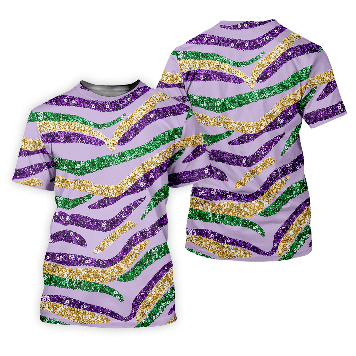 Purple Green Gold Sequin Pattern Light Purple Mardi Gras Golf Shirt, Polo ShirtFor Men, Golf Shirts For Men
