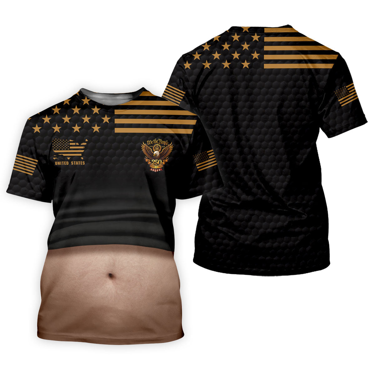 We The People 250 Years Of Free Men's Funny Golf Polo Shirtf July Fun Golf Shirts For Men
