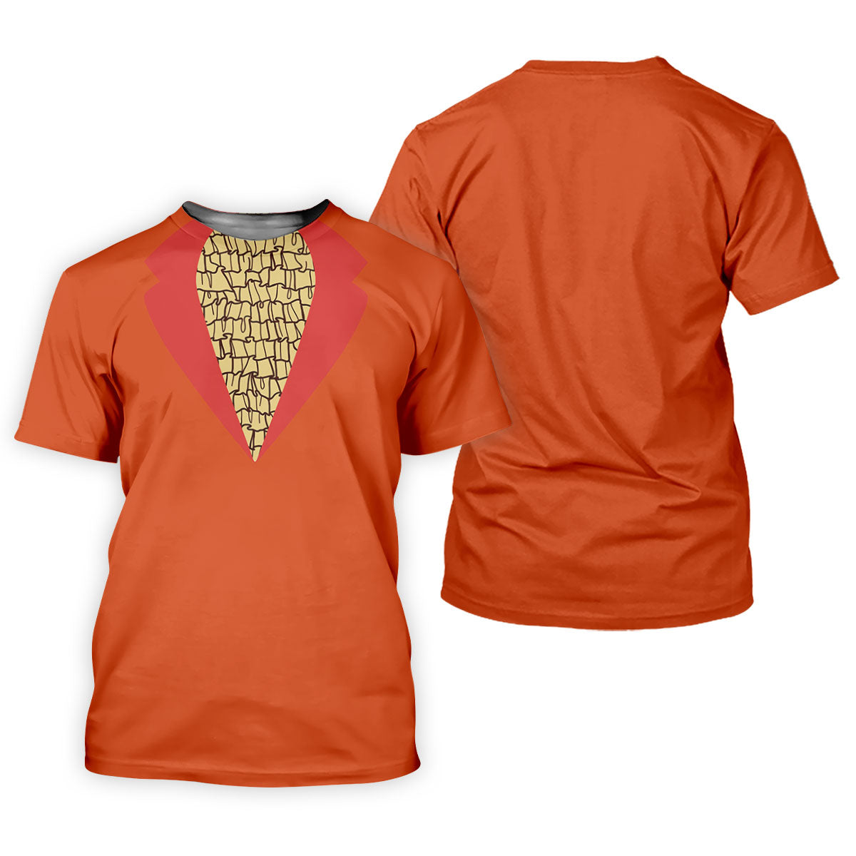 Orange Blue Tuxedo Men's Funny Golf Shirts, Father's Day Golf Shirt, Golf Gift For Dad