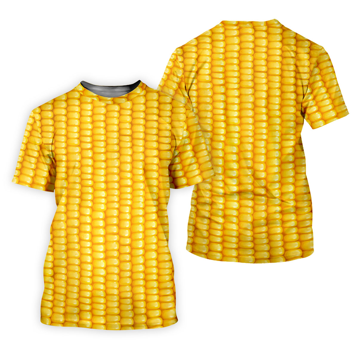 Realistic Sweet Corn Cob Print Design Hawaiian Golf Shirt, Golf Shirts For Men, Polo Shirts For Men