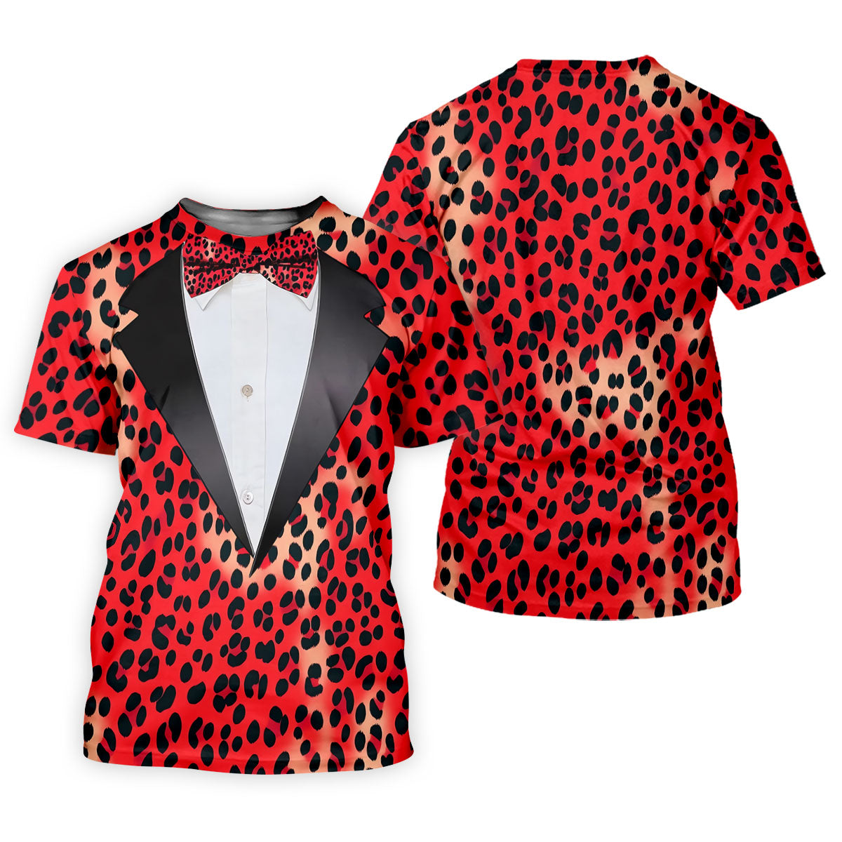 Red Leopard Funny Costume Hawaiian Golf Shirt, Polo Shirtor Men, Golf Shirts For Men