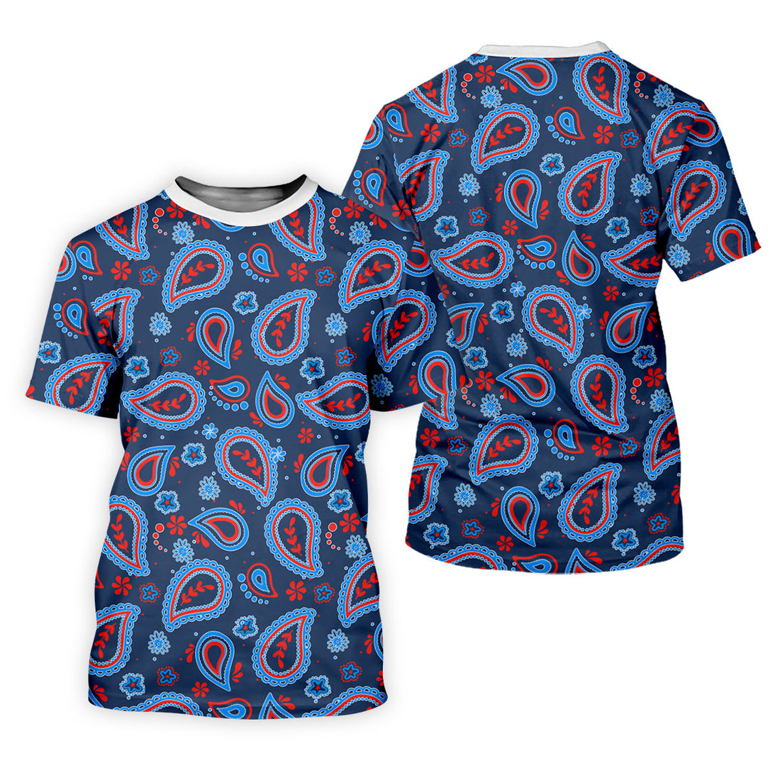 Blue Red Paisley Pattern Golf Polo Shirt, Women's Golf Polo, Golf Shirts For Women