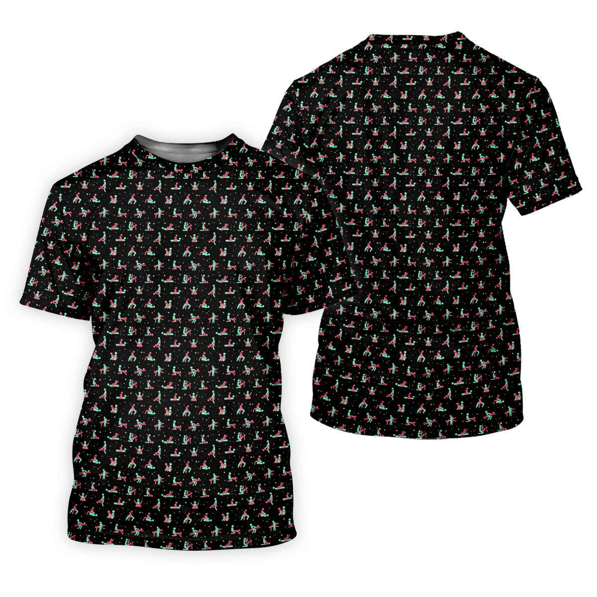 Naughty Couple Snow Pattern Christmas Golf Shirt, Fun Women's Golf Shirts, Golf Gift For Ladies, Ladies Golf Tops