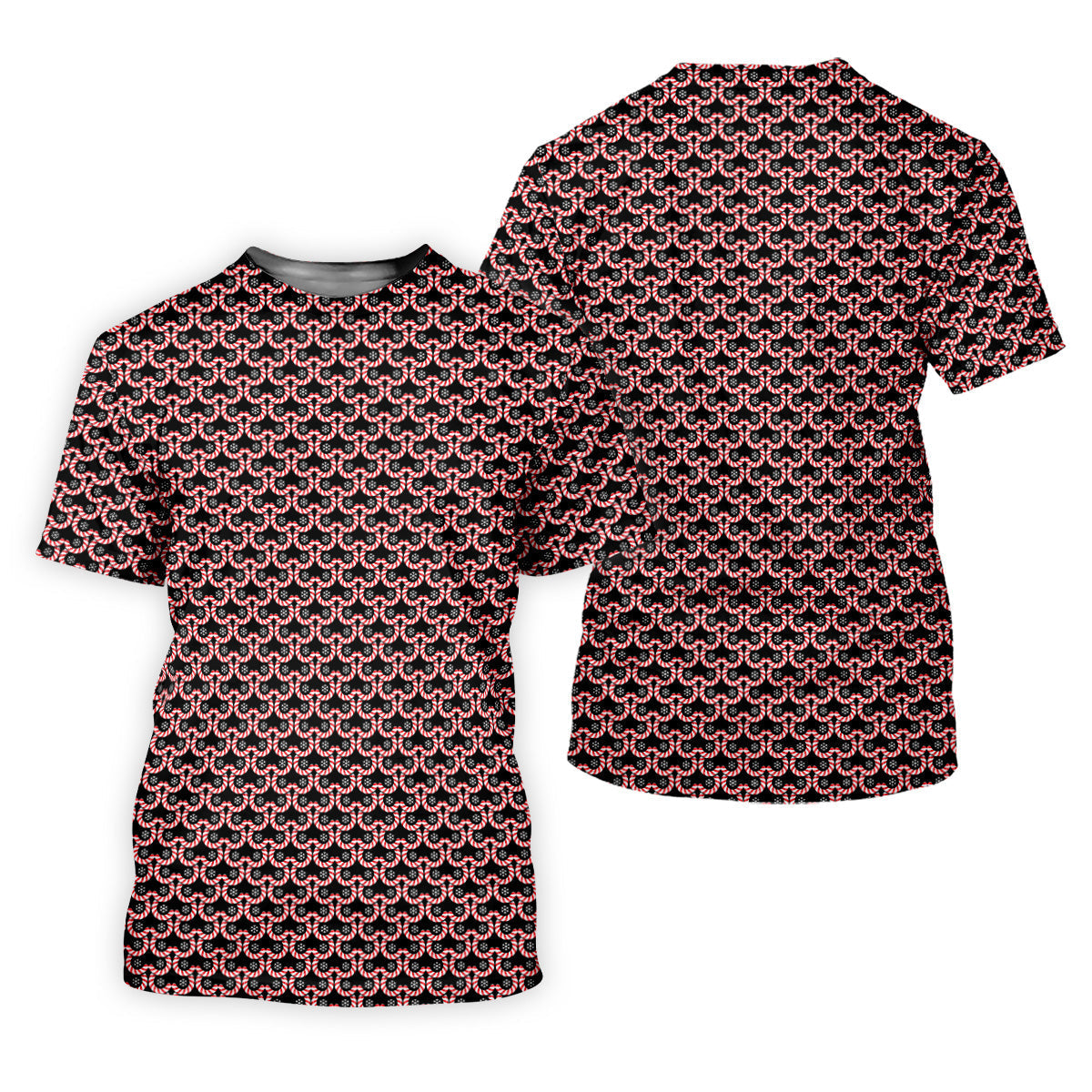 Christmas Snowflake Candy Cane Golf Shirt, Fun Golf Shirts For Men, Golfing Apparel, Golf Shirts For Men