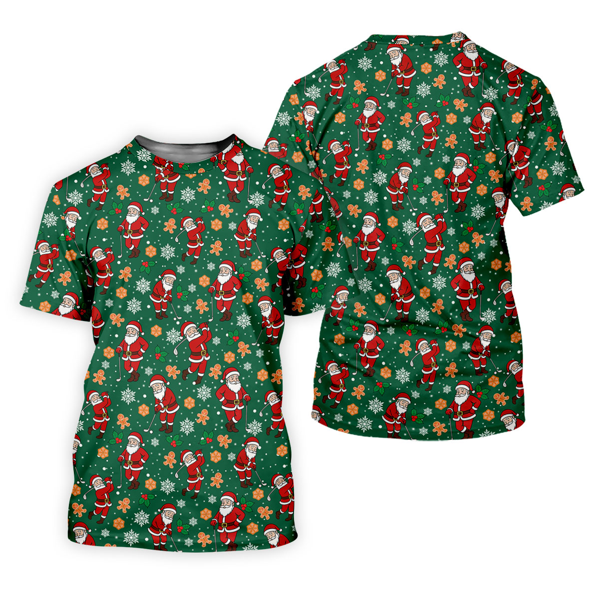 Golfing Santa Christmas Golf Shirt, Women's Golf Tops, Ladies Golf Shirts, Golf Gift For Ladies