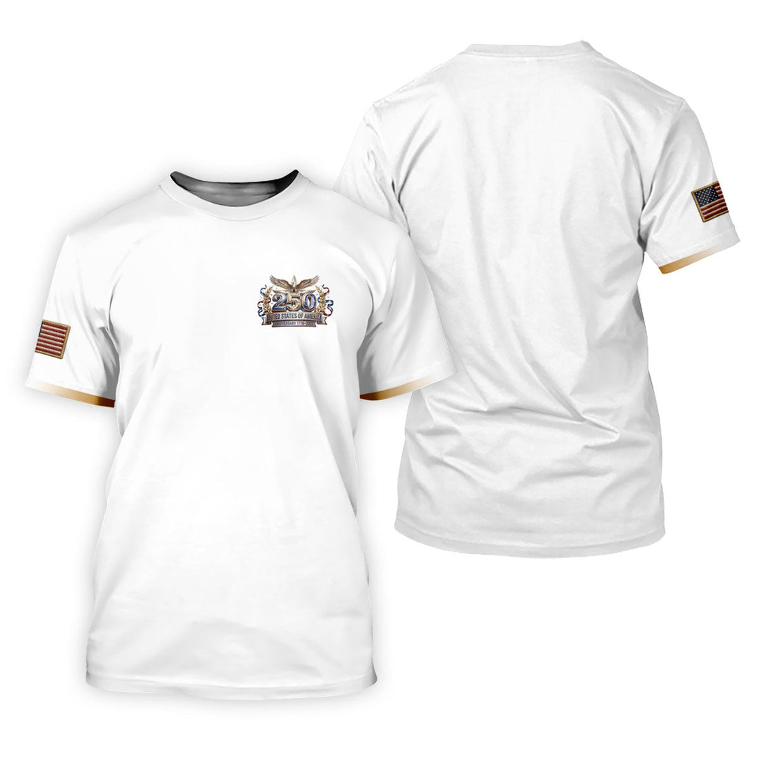 250 Years USA Anniversary 1776-2026 Men's Golf Polo Shirtrica Patriotic Men's White Polo